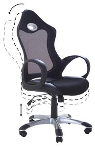 Krzesło biurowe fotel z regulacją wysokości obrotowe czarno-białe iChair Beliani