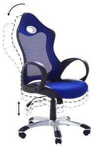 Krzesło biurowe fotel z regulacją wysokości obrotowe niebieskie iChair Beliani