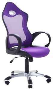 Krzesło biurowe fotel z regulacją wysokości obrotowe fioletowe iChair Beliani