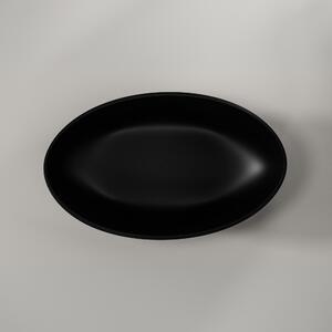 Wanna wolnostojąca z konglomeratu (solid surface), WAVE – czarny mat, 180 × 110 cm