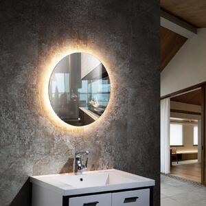 Podświetlane lustro łazienkowe LED 2712 z podgrzewaniem lustra i regulacją ciepłego/zimnego światła - okrągłe Ø 60 cm