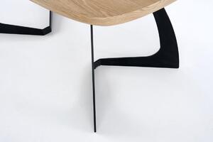 EMWOmeble Stół rozkładany 160-200 VELDON / blat - dąb naturalny, nogi - czarny