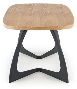 EMWOmeble Stół rozkładany 160-200 VELDON / blat - dąb naturalny, nogi - czarny