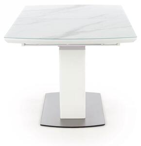 EMWOmeble Stół rozkładany 160-200 z marmurowym blatem BLANCO / blat - biały marmur / biały, noga - biały