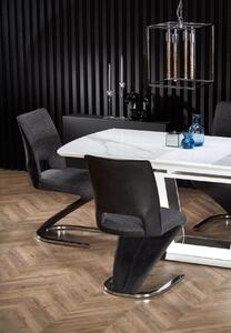 EMWOmeble Stół rozkładany 160-200 z marmurowym blatem BLANCO / blat - biały marmur / biały, noga - biały