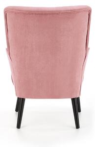 EMWOmeble Fotel welurowy na wysokich nóżkach DELGADO / różowy
