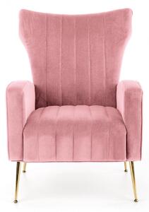 EMWOmeble Fotel w stylu Glamour VARIO / welur, różowy