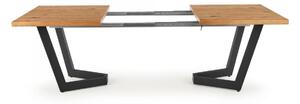 EMWOmeble Stół rozkładany 160-250 MASSIVE / jasny dąb, nogi czarne