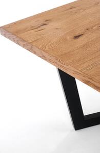 EMWOmeble Stół rozkładany 160-250 MASSIVE / jasny dąb, nogi czarne