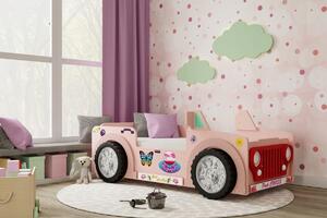 Dziecięce łóżeczko samochód Jeep Pink