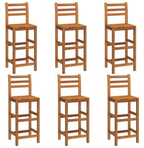 Krzesła barowe, 6 szt,. lite drewno akacjowe