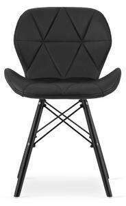 EMWOmeble Czarne krzesła ekoskóra LAGO 3745 nogi czarne / 4 sztuki