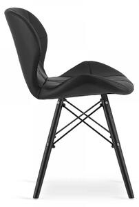 EMWOmeble Czarne krzesła ekoskóra LAGO 3745 nogi czarne / 4 sztuki