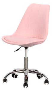 EMWOmeble Krzesło obrotowe różowe, welurowe ART235C