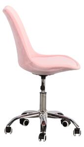 EMWOmeble Krzesło obrotowe różowe, welurowe ART235C