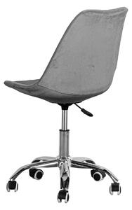 EMWOmeble Krzesło obrotowe welurowe, szare ART235C