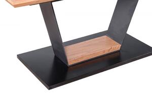 EMWOmeble Stół rozkładany 160-220 URBANO / blat - dąb złoty, noga - czarny, dąb złoty