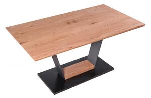 EMWOmeble Stół rozkładany 160-220 URBANO / blat - dąb złoty, noga - czarny, dąb złoty