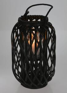 H&S Collection Lampion, trzcina 40x26 cm, czarny