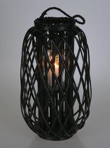 H&S Collection Lampion, trzcina 50x28 cm, czarny