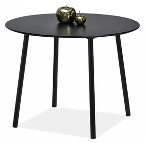 Loftowy stół verdo czarny z okrągłym blatem na metalowych nogach