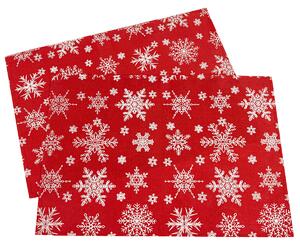 Świąteczne podkładki „Płatki śniegu” czerwony, 32 x 45 cm, zestaw 2 szt