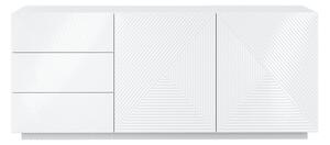 Komoda Asha z szufladami i ryflowanym frontem 167 cm - biały połysk