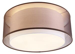 Nowoczesna lampa sufitowa brązowa z białym 50 cm 3-punktowa - Drum Duo Oswietlenie wewnetrzne