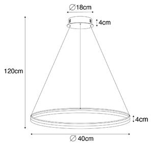 Designerska lampa wisząca brąz 40 cm z 3-stopniową regulacją ściemniania LED - Anello Oswietlenie wewnetrzne