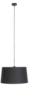 Lampa wisząca klosz bawełniany czarno-złoty 50cm - Combi Oswietlenie wewnetrzne
