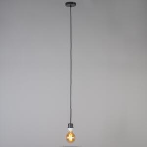 Lampa wisząca czarna klosz szarobrązowy 45cm - Combi Oswietlenie wewnetrzne