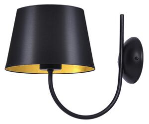 Stylowa lampa ścienna z czarno-złotym abażurem K-4337 z serii SASTO