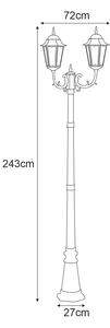 Dwuramienna lampa zewnętrzna K-7006A2/2 CZARNY/ZŁOTY z serii LOZANA