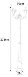 Podwójna, wysoka zewnętrzna lampa K-7064A2/2 CZARNY/ZŁOTY z serii STANDARD