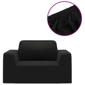 Elastyczny pokrowiec na sofę, dżersej, czarny