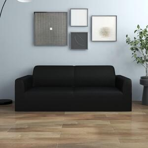 Elastyczny pokrowiec na sofę 2-osobową, czarny, dżersejowy