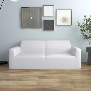 Elastyczny pokrowiec na sofę 2-osobową, biały, dżersejowy