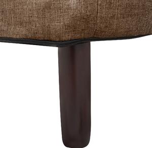 Fotel telewizyjny brązowy tapicerowany rozkładany z podnóżkiem Oland Beliani