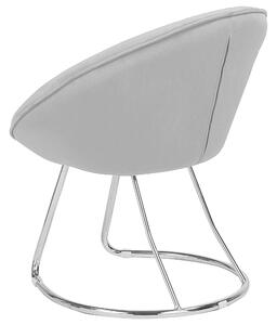 Retro krzesło welurowe półokrągłe siedzisko metalowe nogi szare Floby Beliani