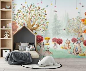 Fototapety Las ze zwierzętami, Fototapety Dziecięce, Fototapety Dla dziewczynek, u98499 : Uwalls.pl