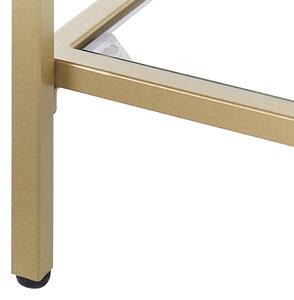 Nowoczesna konsola stolik szkło hartowane metal 2 półki złota Oretta Beliani