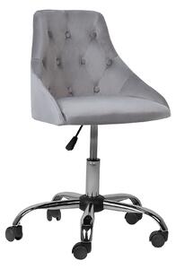 Nowoczesne szare welurowe krzesło biurowe pikowane regulowana wysokość Parrish Beliani