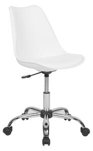Krzesło biurowe na kółkach regulowana wysokość z poduszką białe Dakota II Beliani