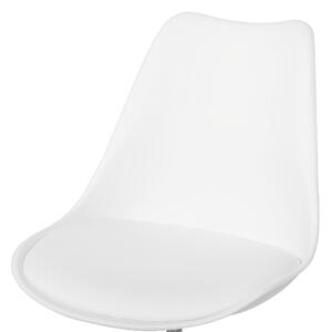 Krzesło biurowe na kółkach regulowana wysokość z poduszką białe Dakota II Beliani