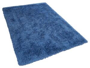 Puszysty dywan 160 x 230 cm niebieski poliestrowy chodnik shaggy Cide Beliani