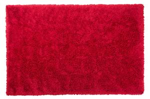 Puszysty dywan 140 x 200 cm czerwony poliestrowy chodnik shaggy Cide Beliani