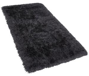 Puszysty dywan 80 x 150 cm czarny poliestrowy chodnik shaggy Cide Beliani