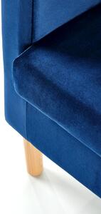Granatowy welurowy fotel kubełkowy - Nestar