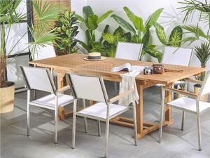 Składany stół ogrodowy z drewna akacjowego na każdą pogodę na zewnątrz Java Beliani