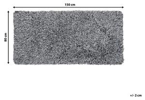 Puszysty dywan 80 x 150 cm czarno-biały poliestrowy chodnik shaggy Cide Beliani